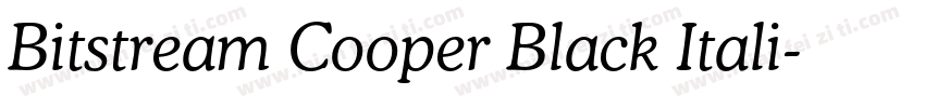 Bitstream Cooper Black Itali字体转换